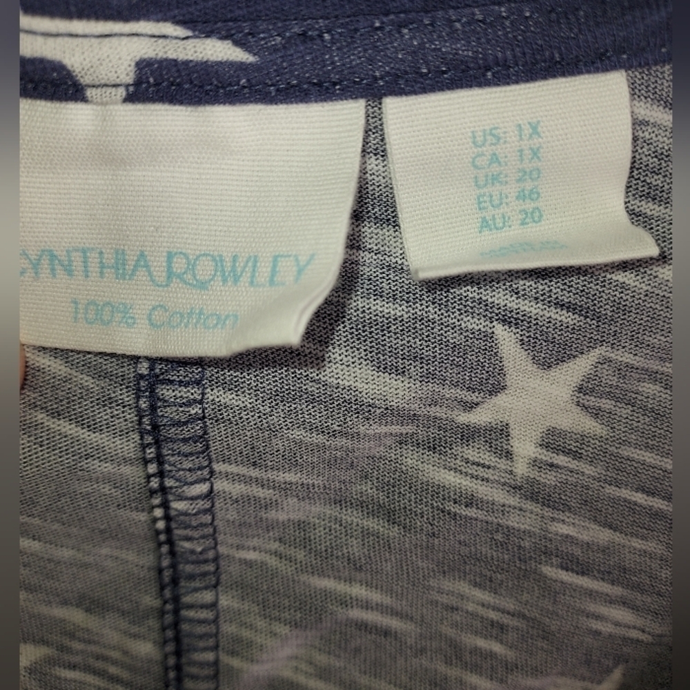 Cynthia Rowley blue and white stars top - Picture 2 of 2